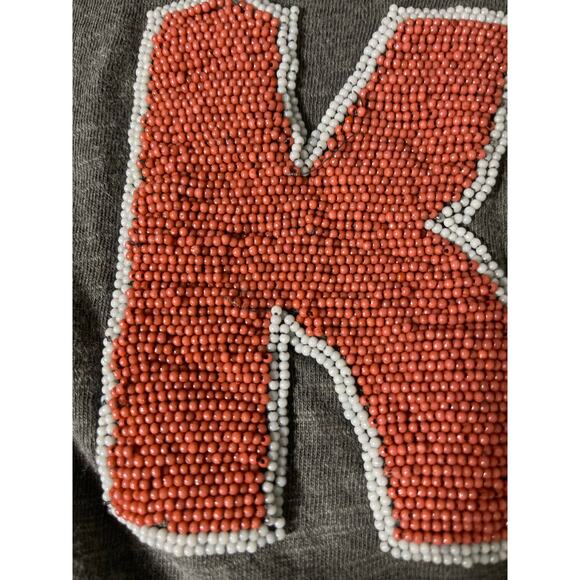 KISS Lucky Brand Beaded Logo Tee Gray Women’s Large - Picture 6 of 7